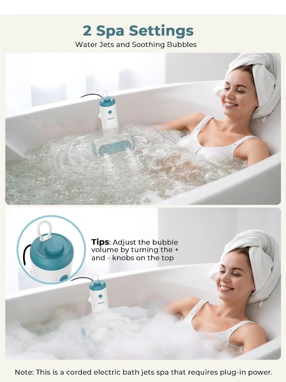 New Open Box Bath Jets for Tub,Portable Jet Spa for Bathtub with Dual Hydro Jets